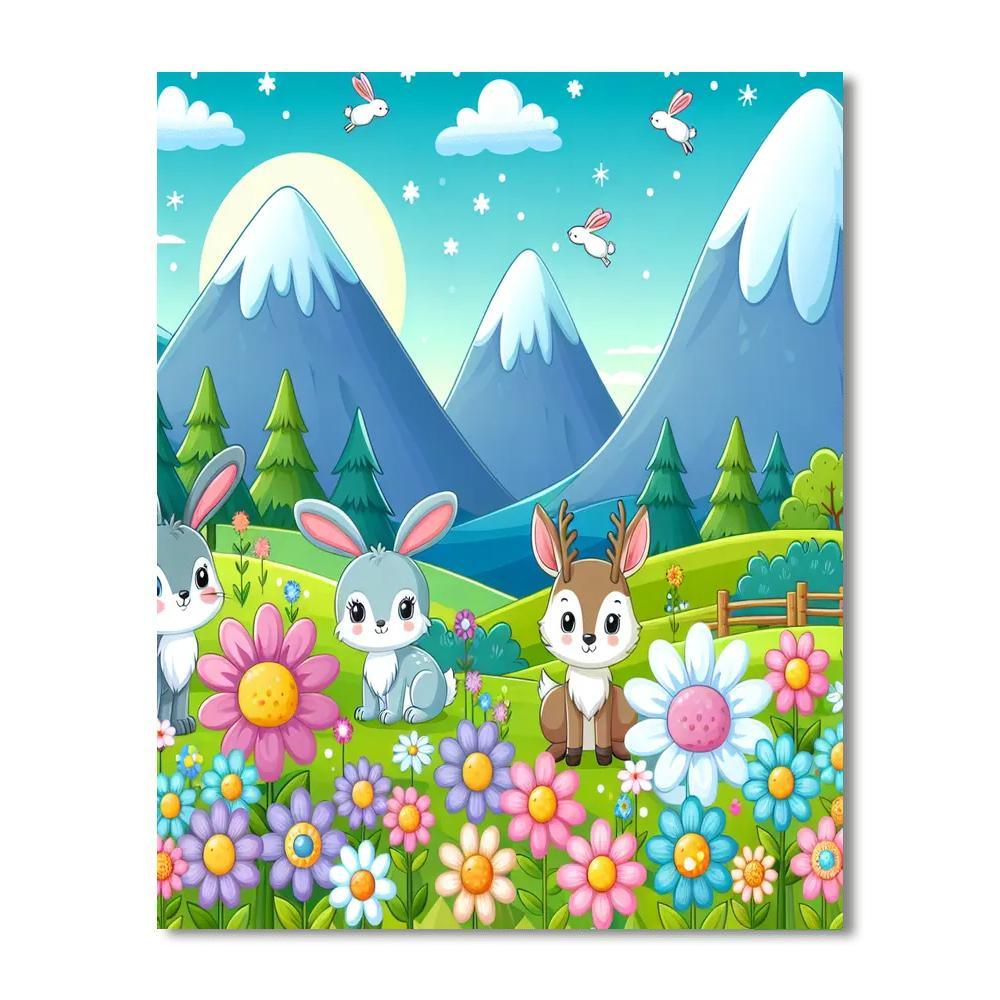 Majestic Mountain Meadow Paint By Number