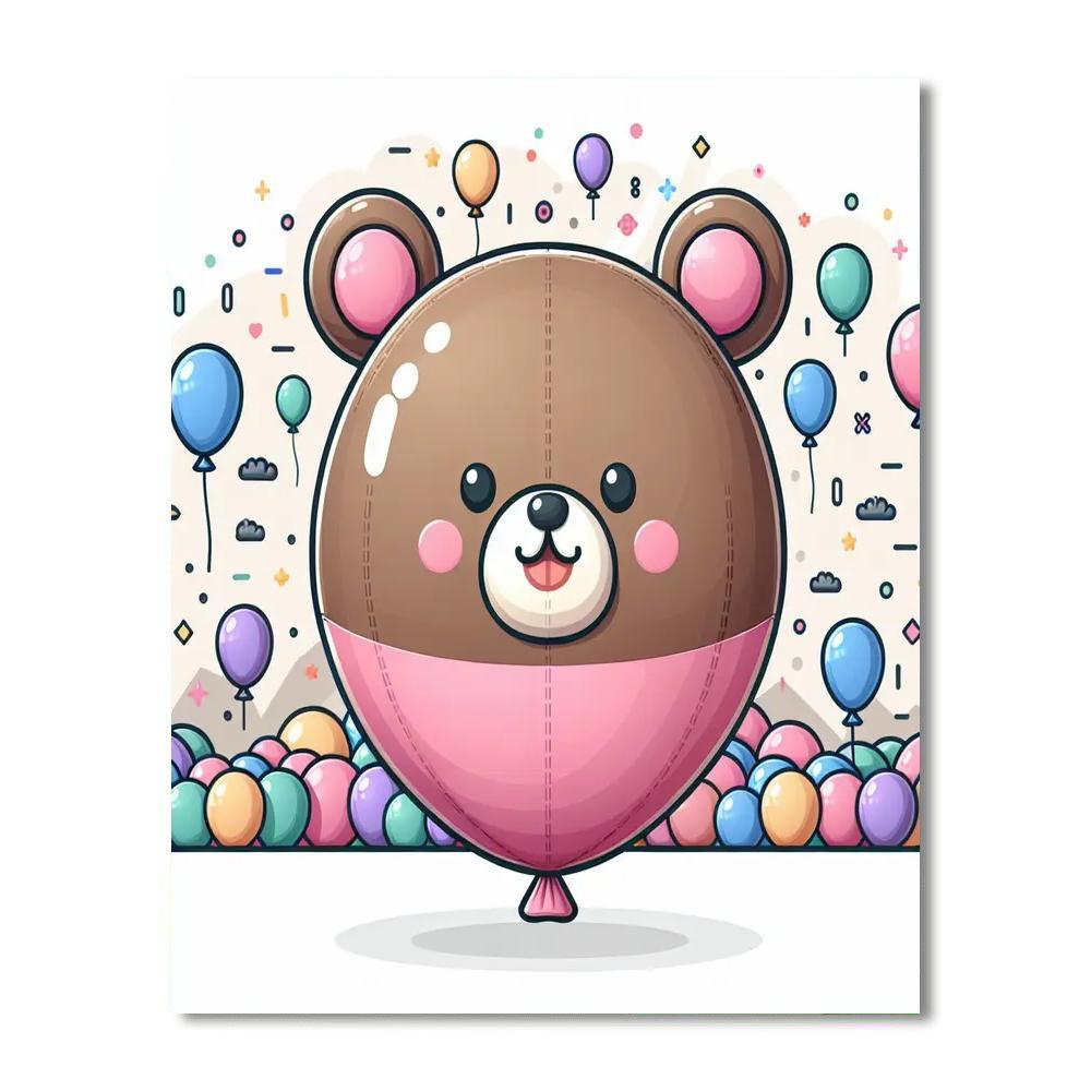 Bouncy Balloon Bear DIY Paint By Numbers