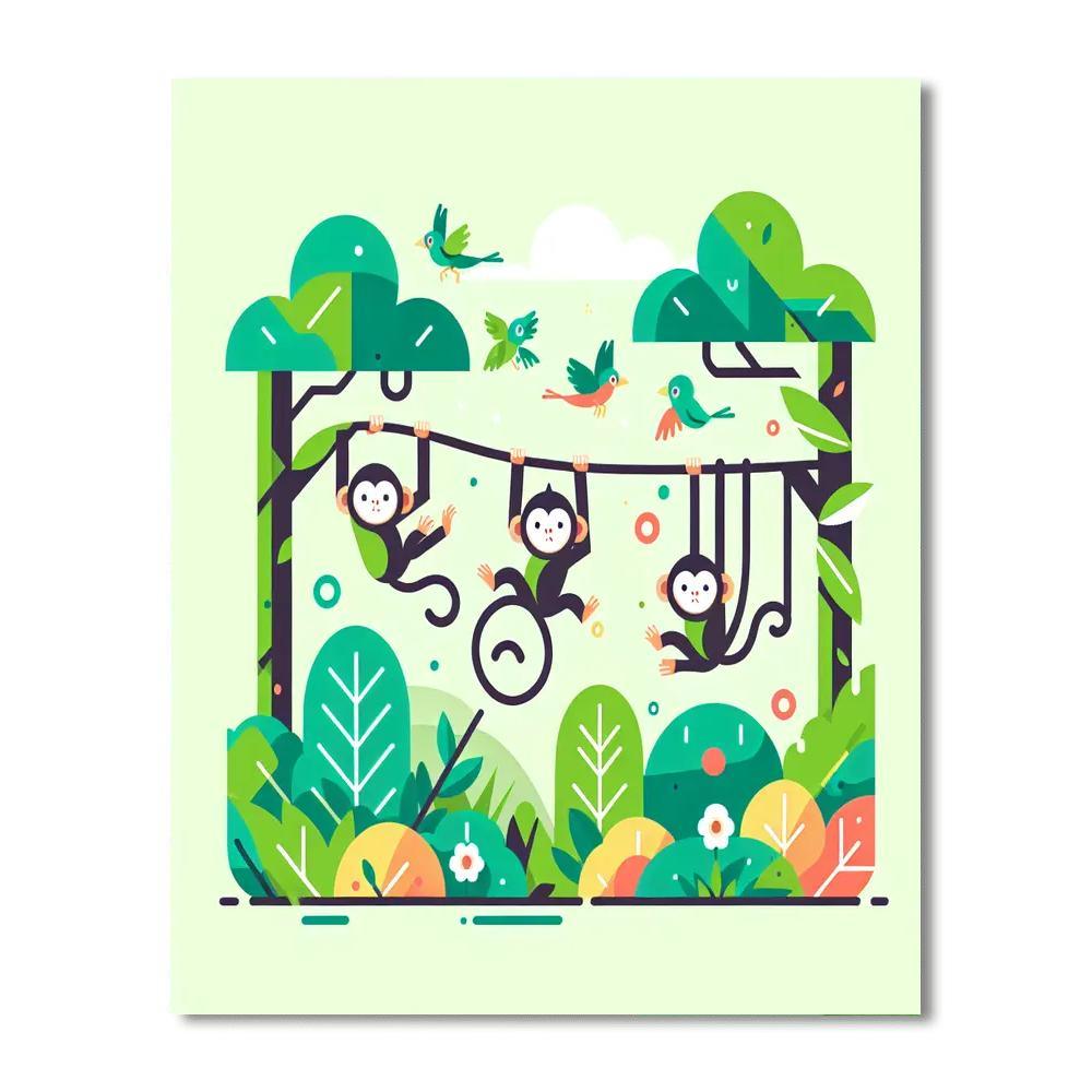 Jungle Swing Safari Paint By Numbers