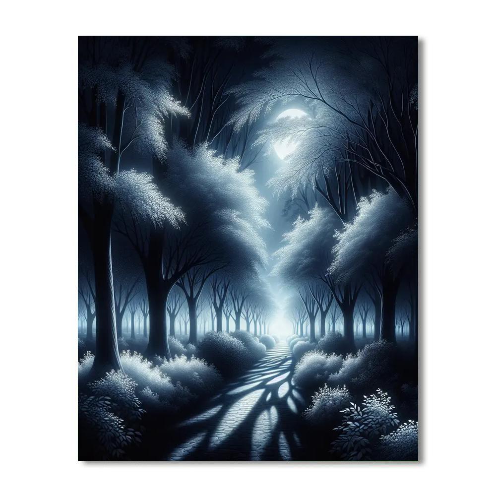 Ethereal Moonlit Path Paint By Numbers Art