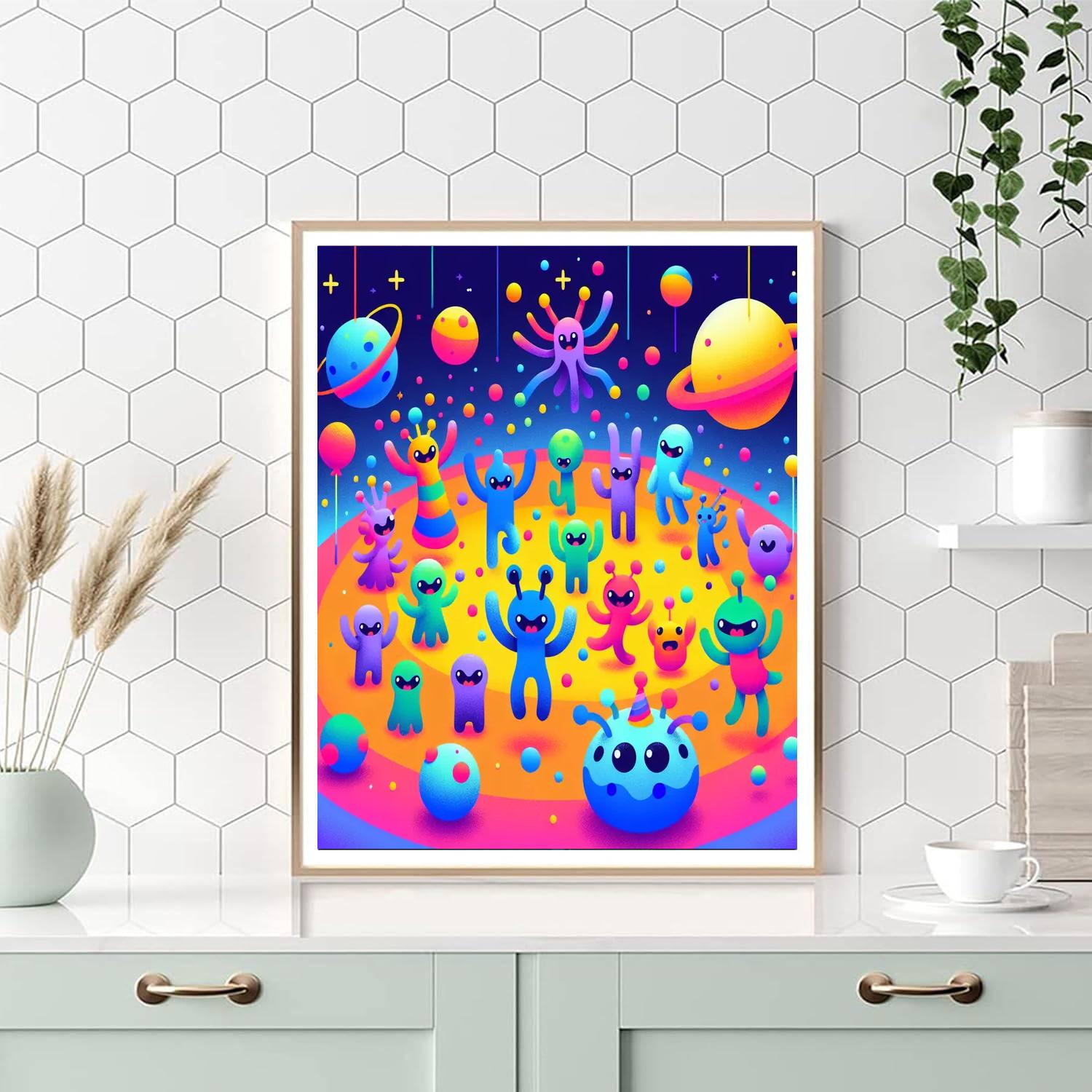 Galactic Alien Party Number Painting