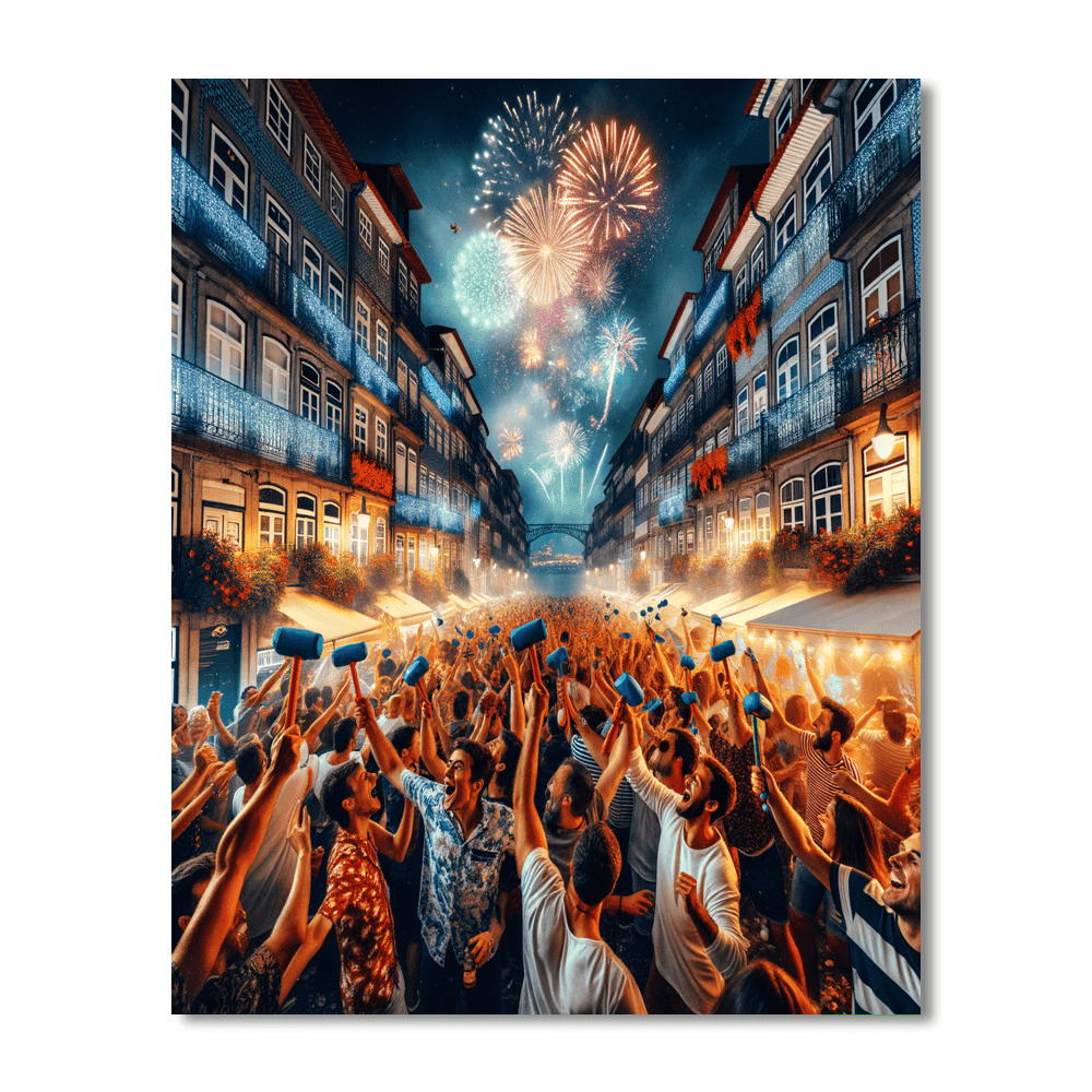 Festa De São João - Porto, Portugal Painting By Numbers Kit