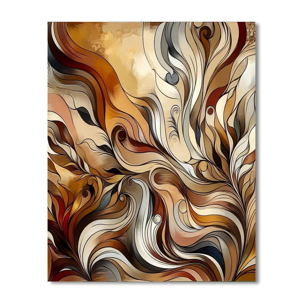 Abstract Earth Tones Painting Number Kit