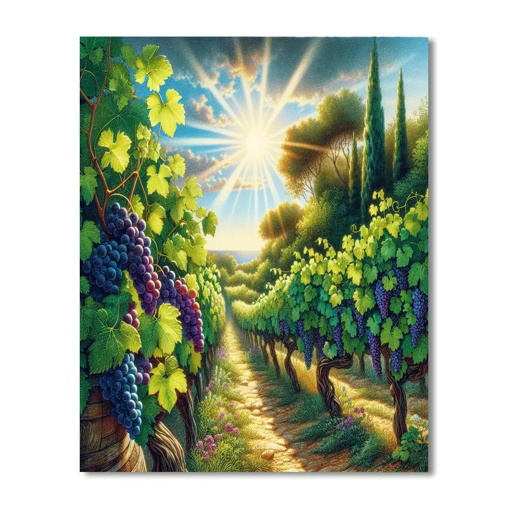 Lush Mediterranean Vineyard Paint By Numbers