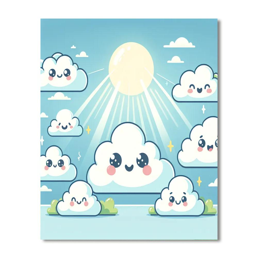 Silly Cloud Friends Paint By Numbers Art