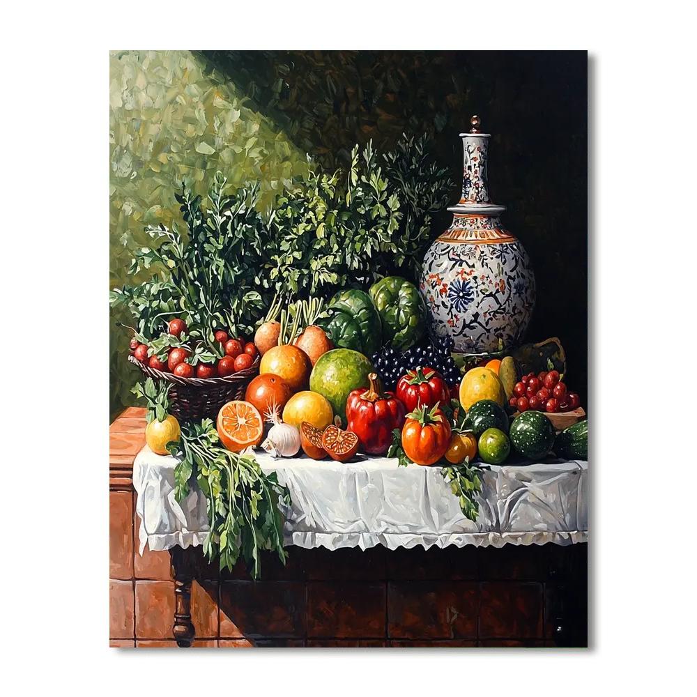 Juan Sánchez Cotán Inspired Colorful Garden Feast  Paint By Numbers