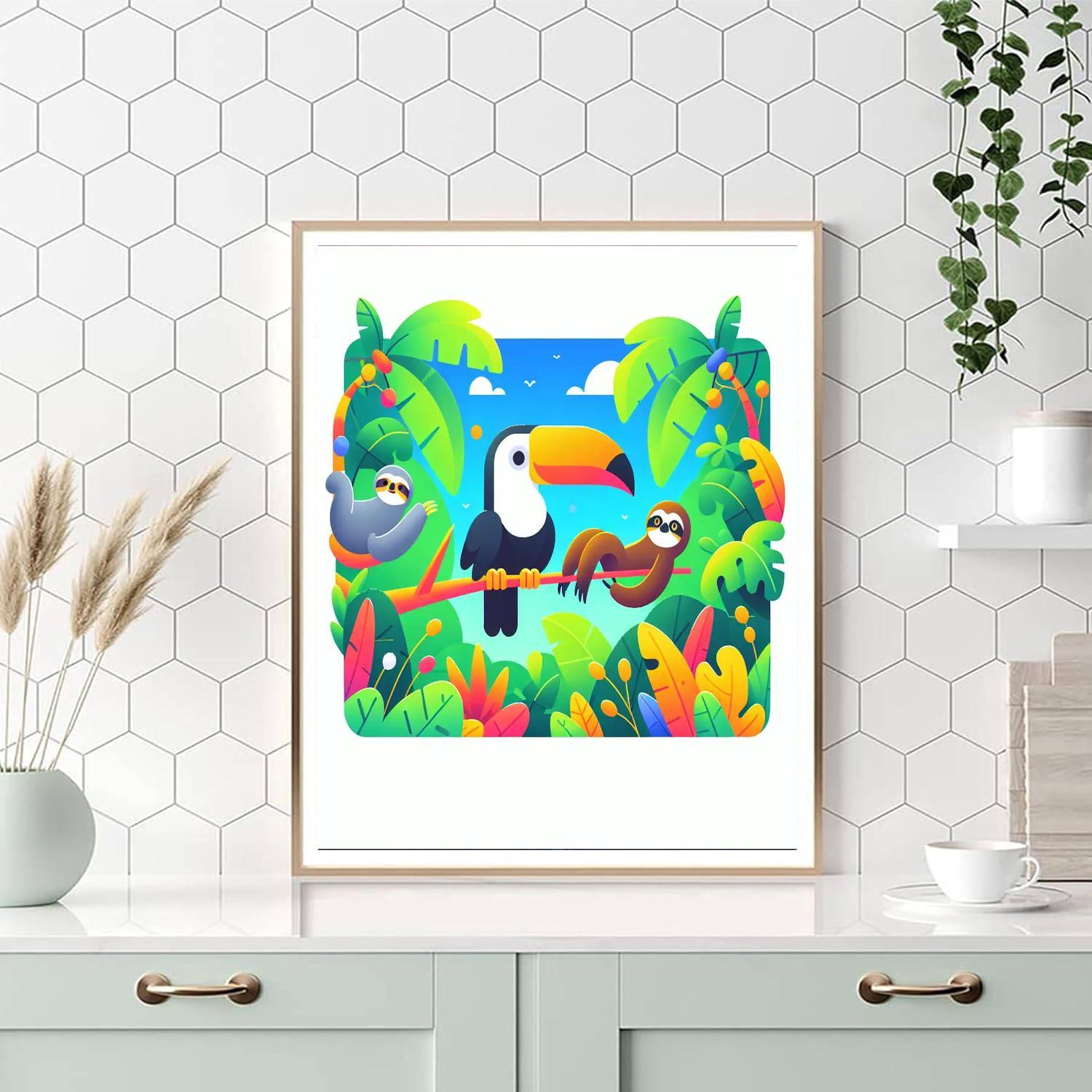 Colorful Rainforest Animals Paint By Numbers