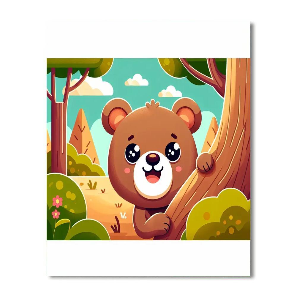 Curious Baby Bear DIY Paint By Numbers