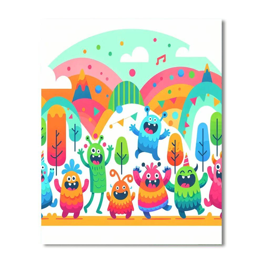 Friendly Monster Mash Painting By Numbers Kit