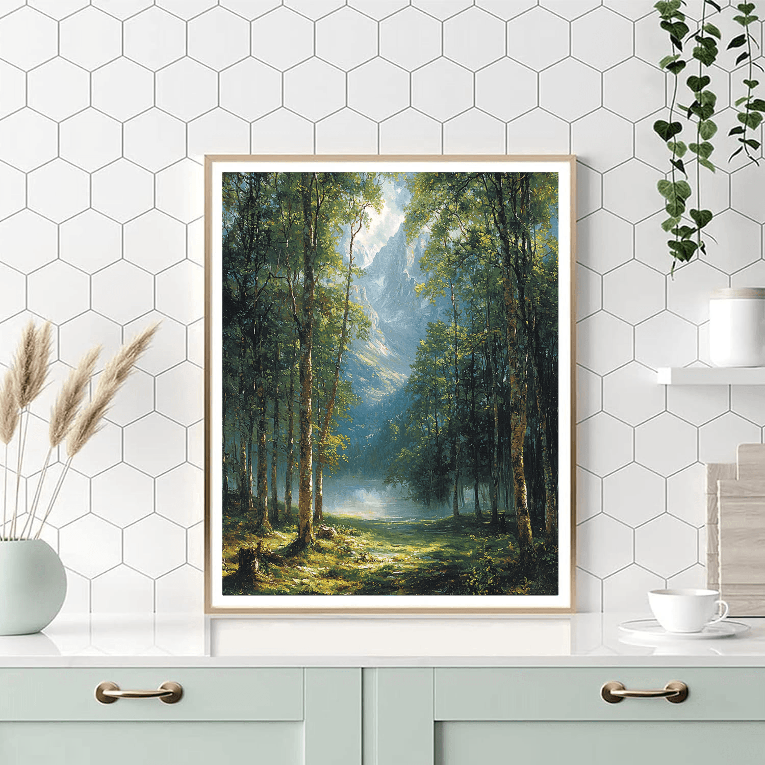 Albert Bierstadt Inspired Ethereal Forest Mist  Numbered Painting Kits