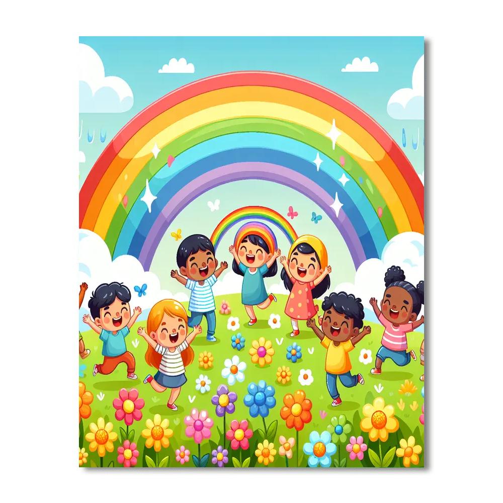 Charming Rainbow Adventure Painting By Numbers Kit