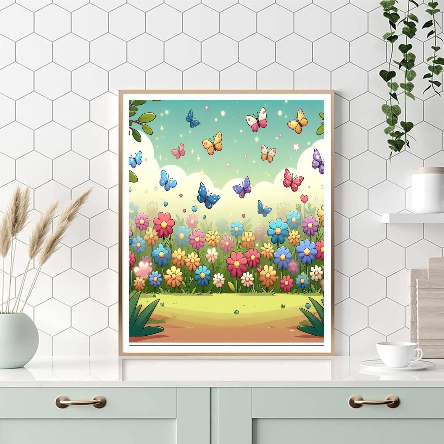 Enchanted Garden With Butterflies And Flowers Paint By Number