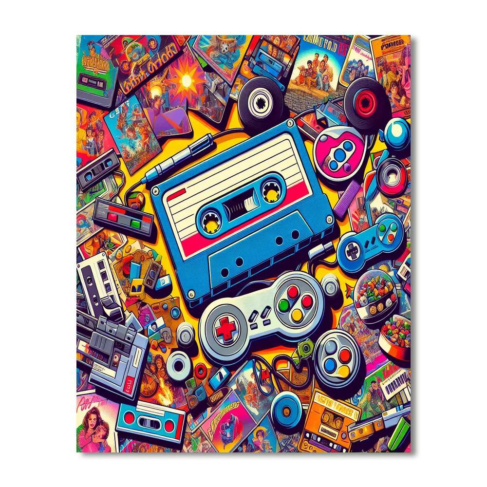 Retro Pop Culture Collage Paint By Numbers Art