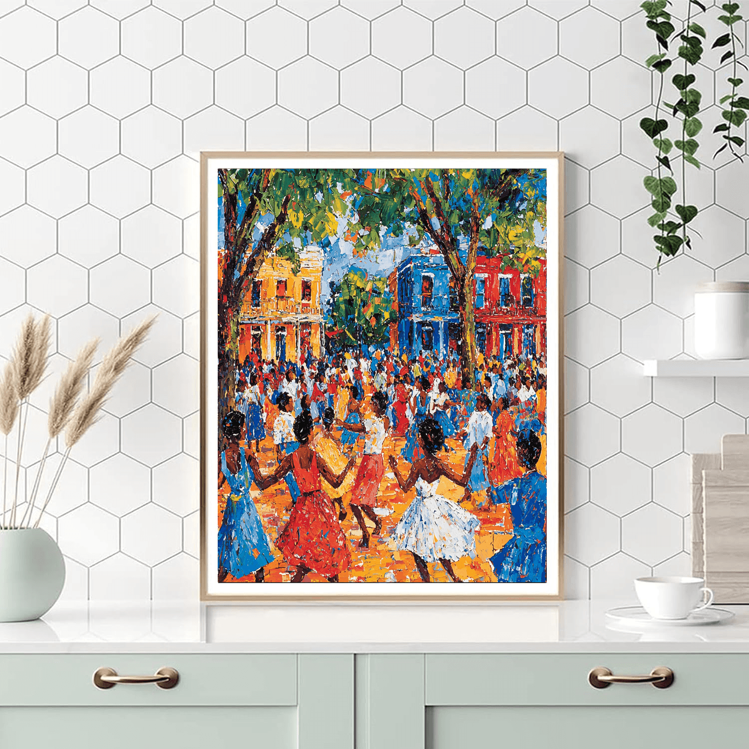 Romare Bearden Inspired Vibrant Cultural Festivities  Painting By Numbers Kit