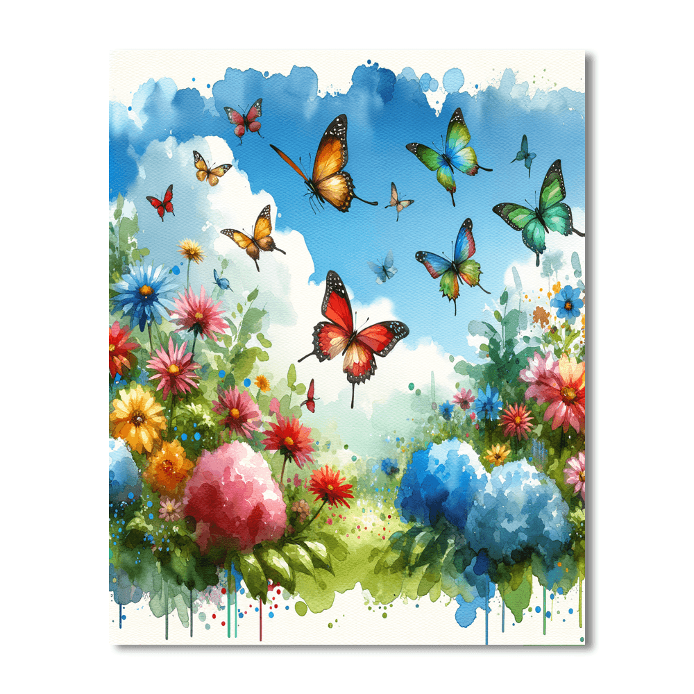 Colorful Butterflies - DIY Painting By Numbers Kit