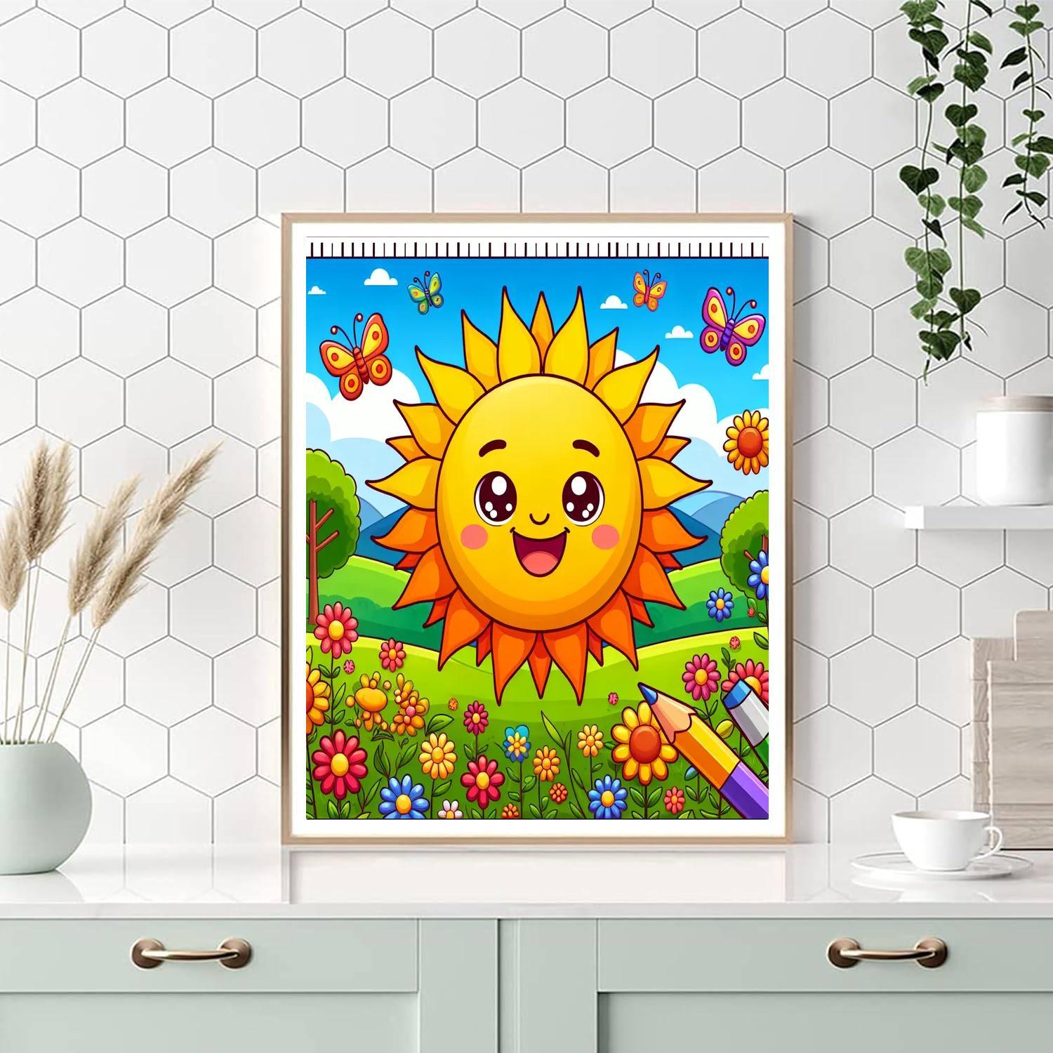 Cheerful Summer Sun DIY Paint By Numbers