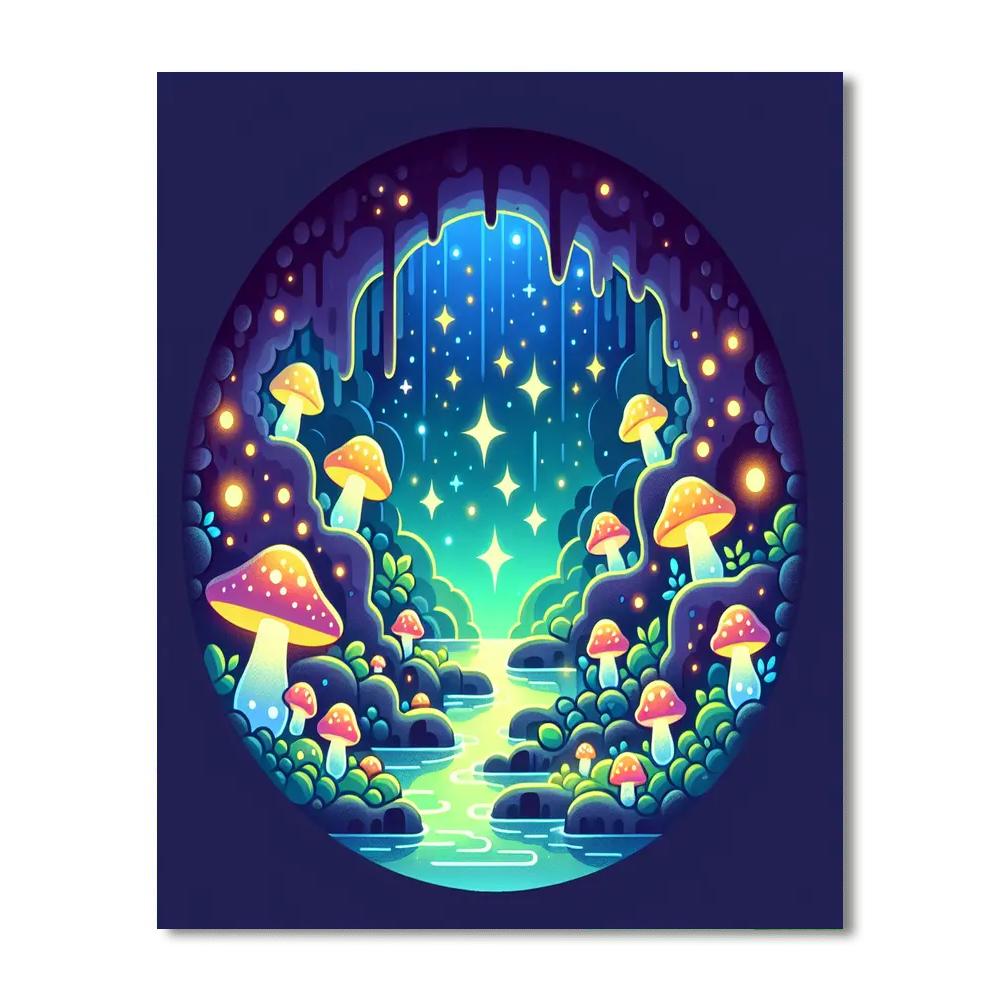 Glowing Grotto Paint By Numbers Art