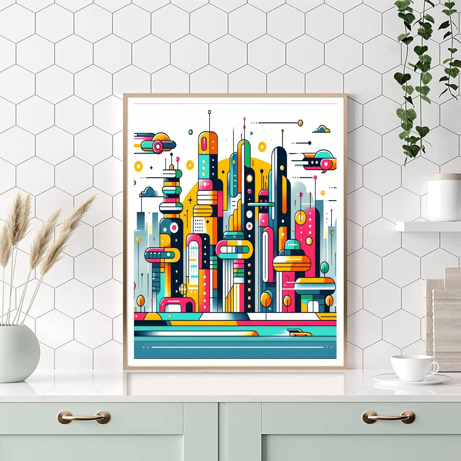 Futuristic Cityscape Wonders Paint By Number