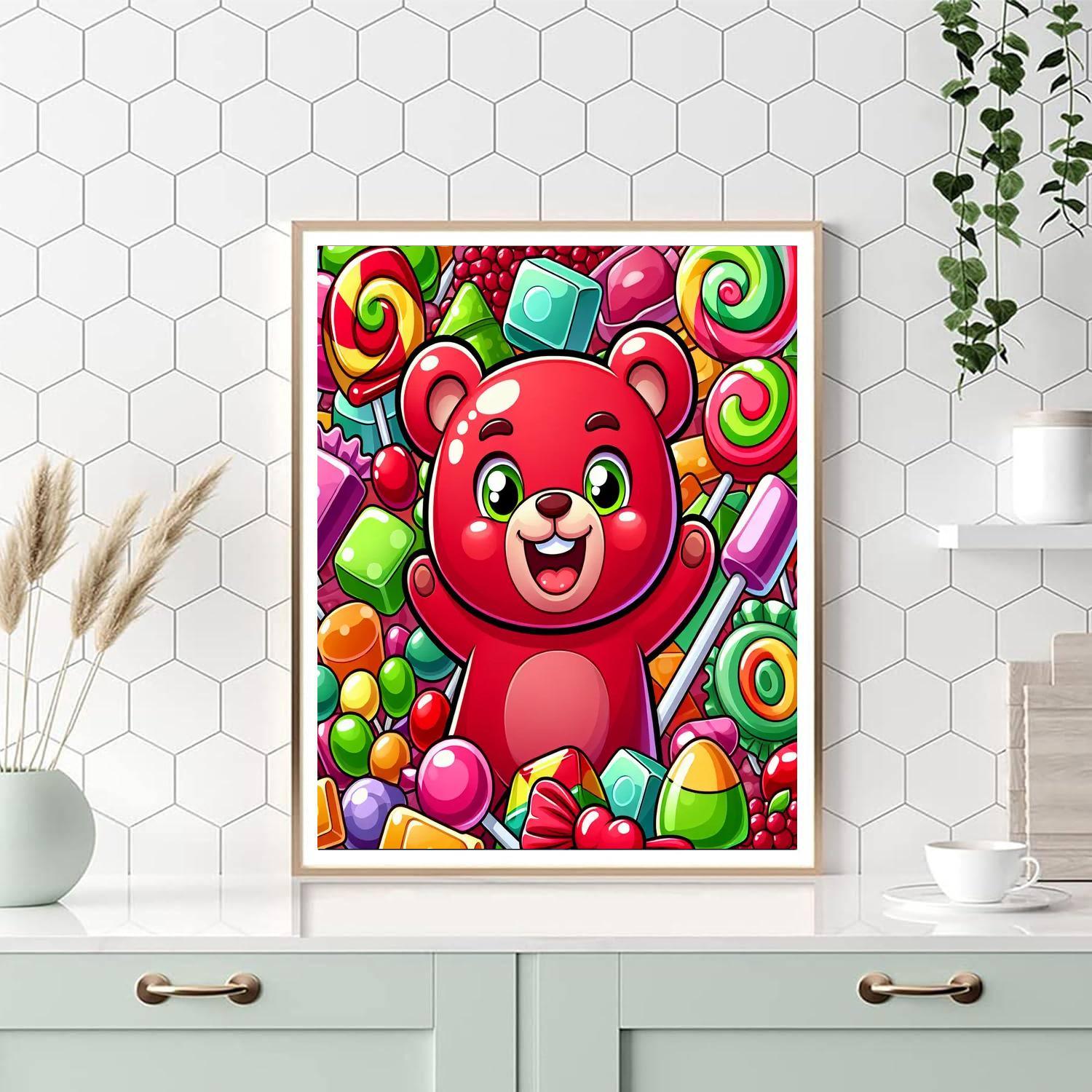 Playful Gummy Bear DIY Paint By Numbers
