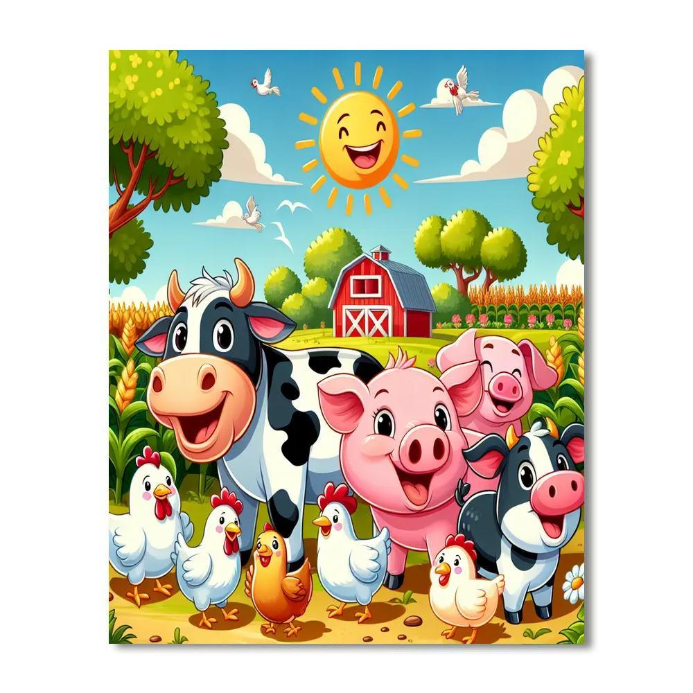 Cheerful Farm Adventures Paint By Color