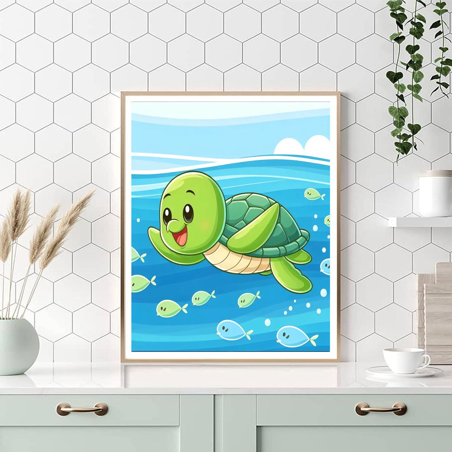 Playful Turtle Paint By Number