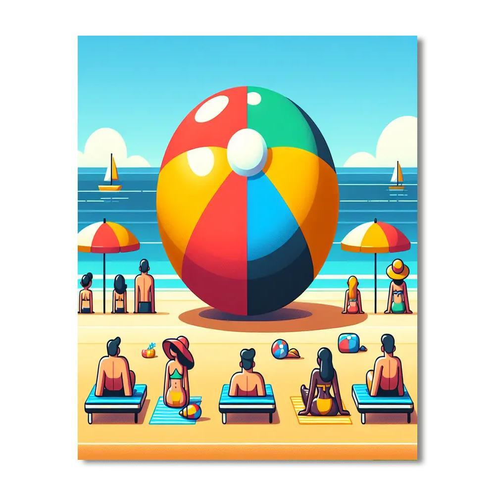 Sunny Beach Ball Paint By Numbers Kits