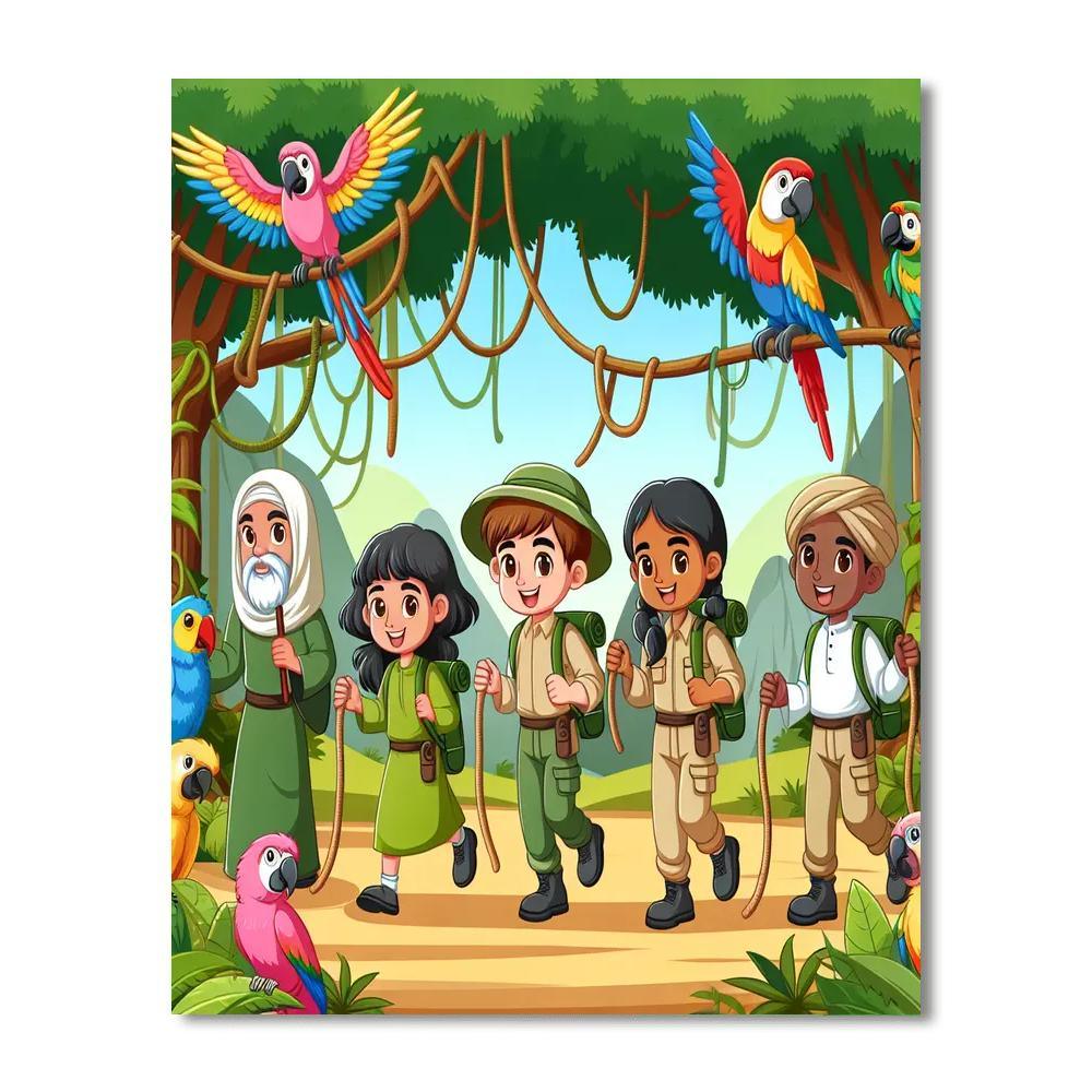 Jungle Expedition Escapade Paint By Numbers Art