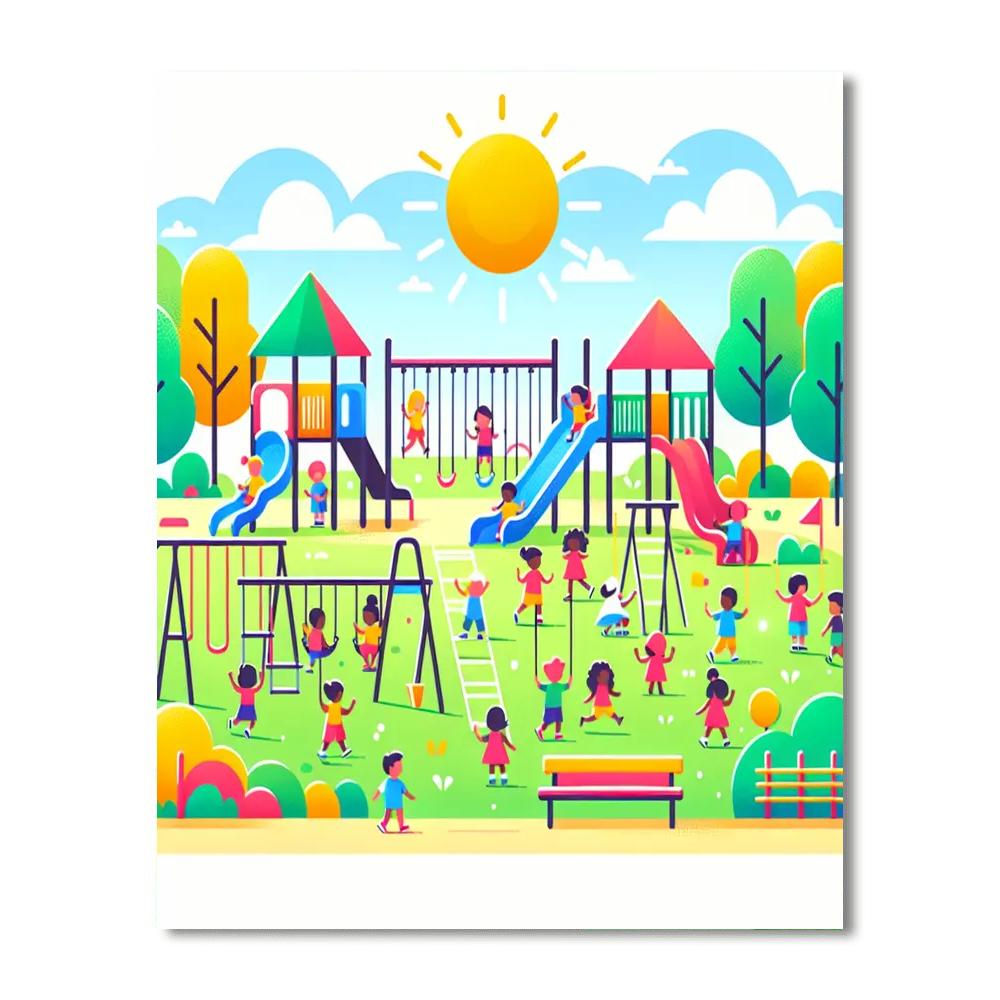 Jolly Jungle Gym Fun Paint By Numbers Art