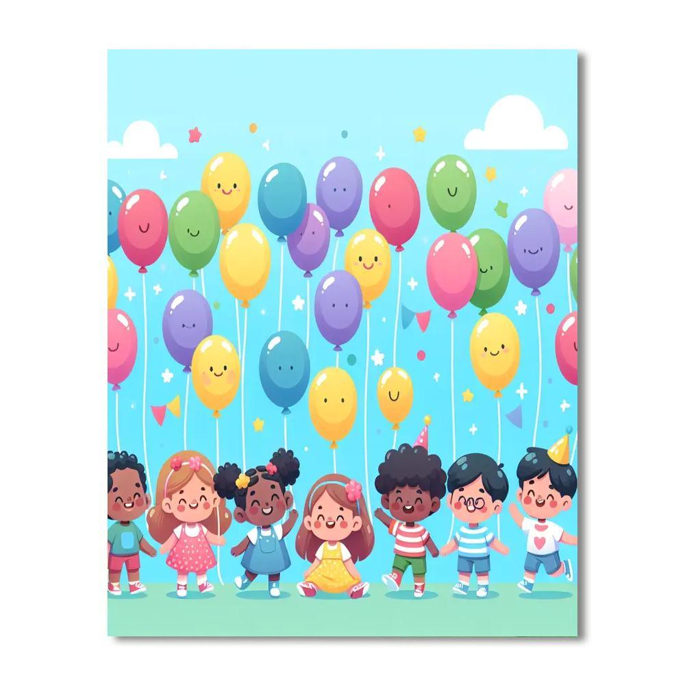 Festive Balloon Party Numbered Painting Kits