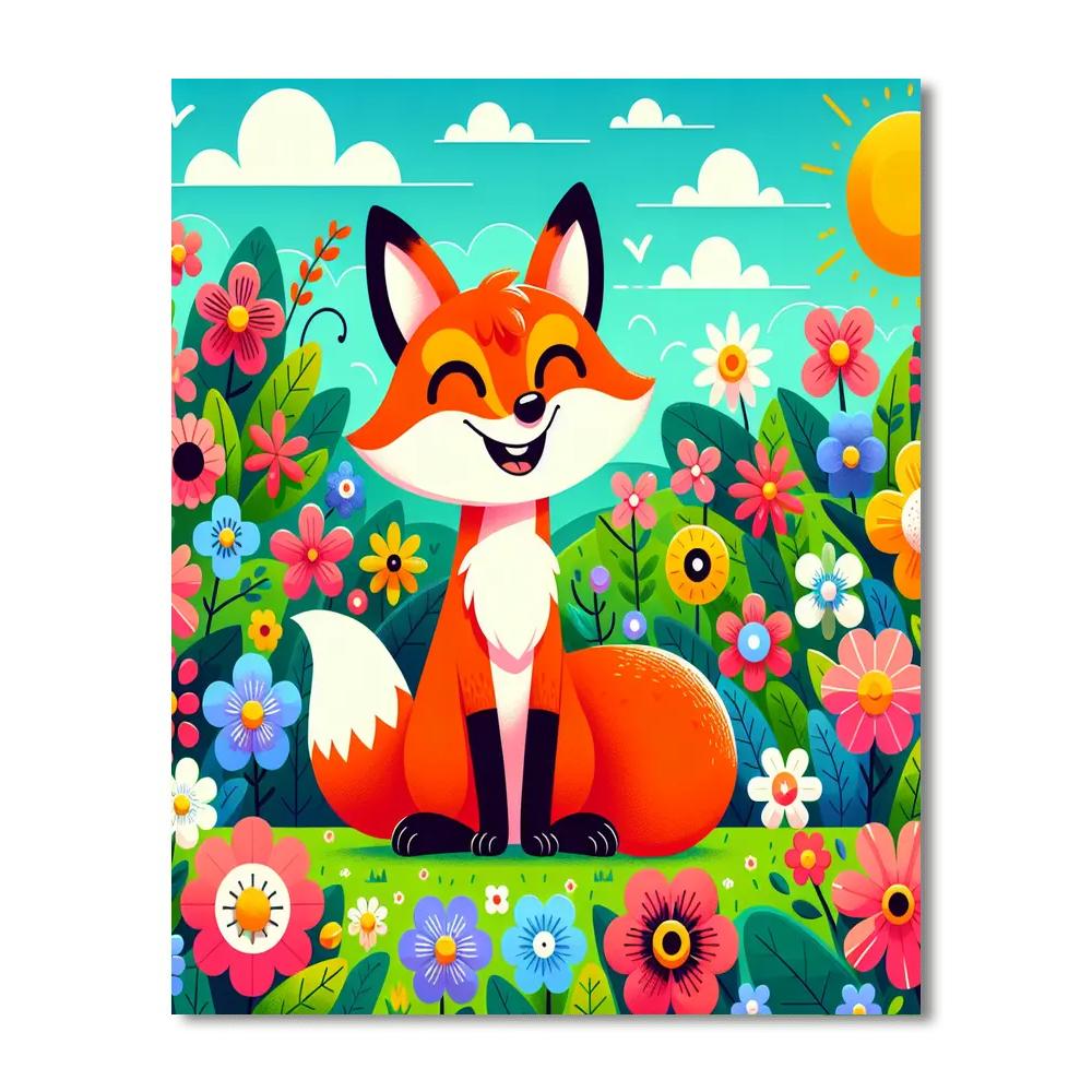 Friendly Fox In The Meadow Paint By Numbers Kits