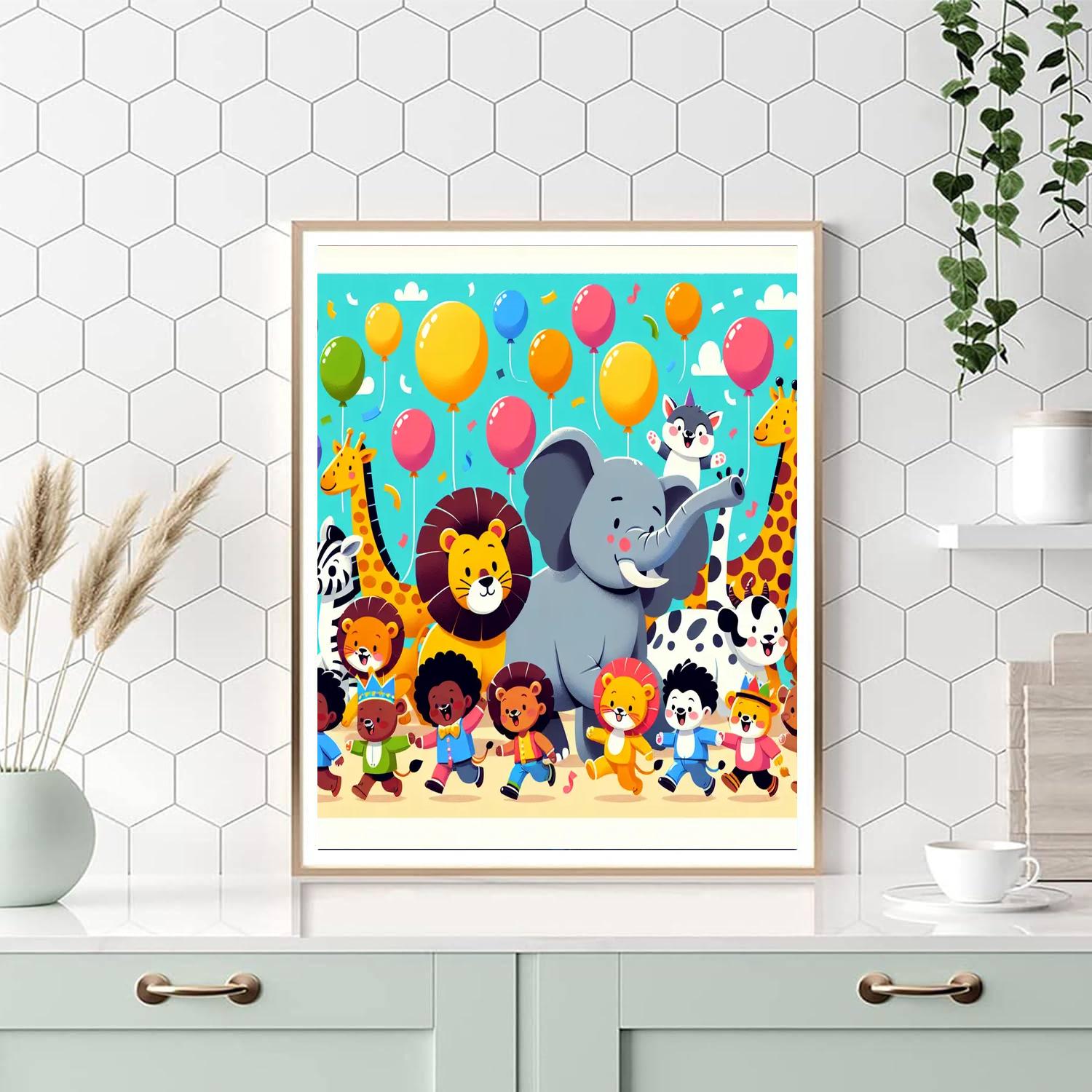 Colorful Zoo Parade Numbered Painting Kits