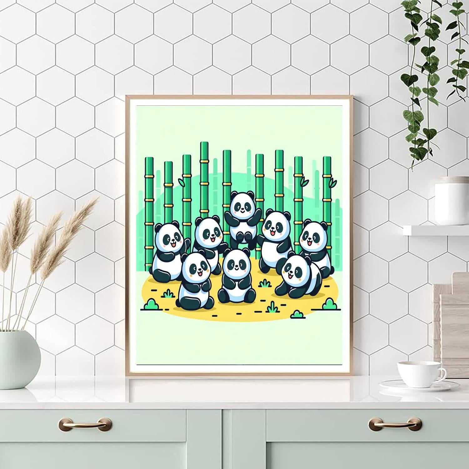 Adorable Panda Party Numbered Painting Kits