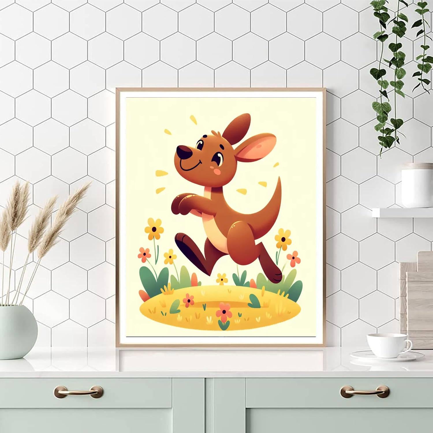 Spunky Kangaroo Painting By Numbers Kit