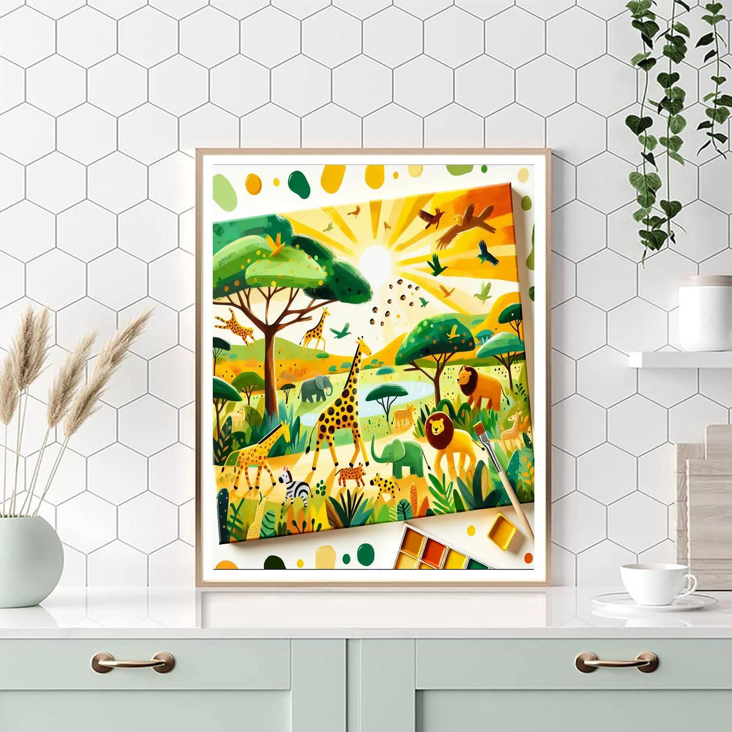 Bright Safari Adventure Numbered Painting Kits