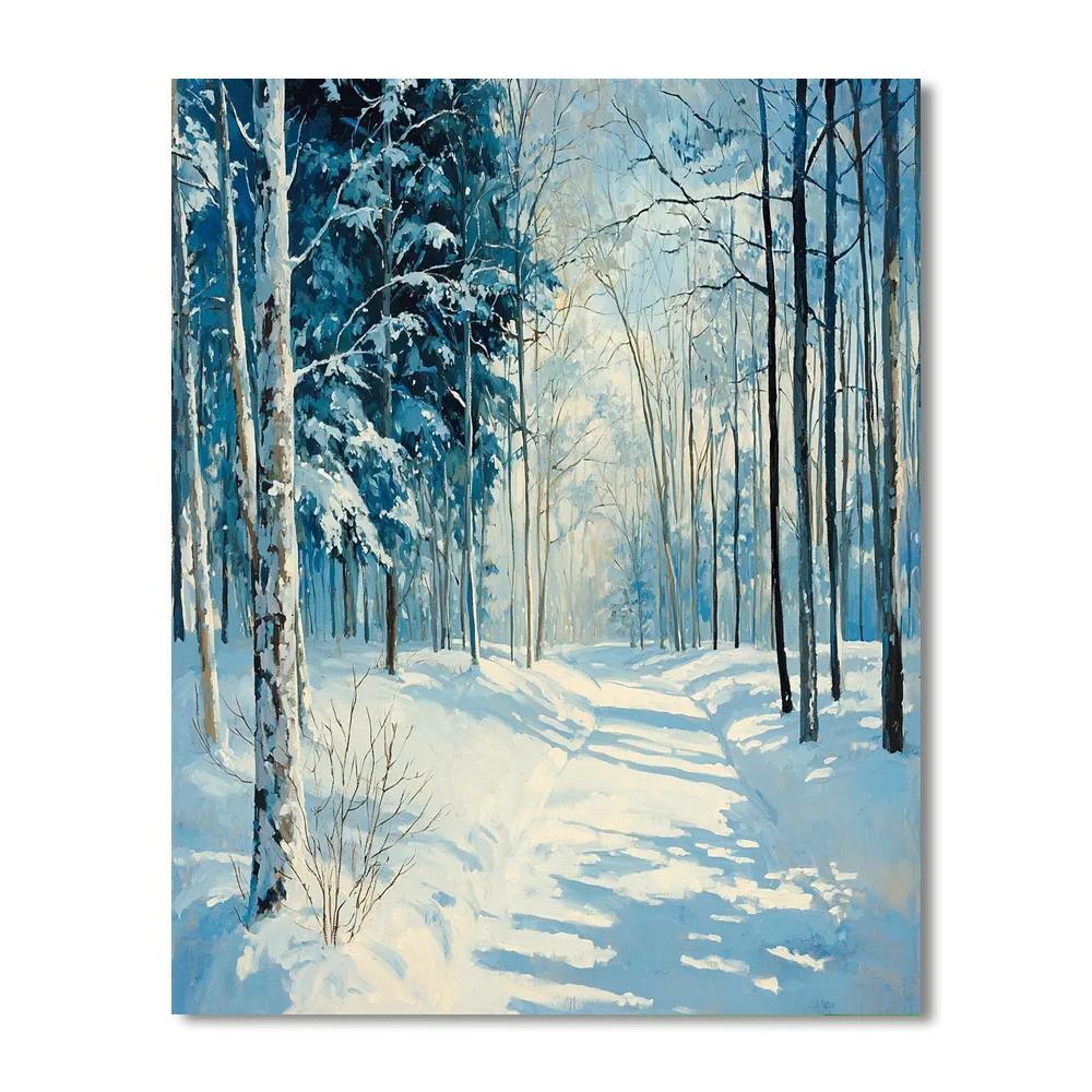 Edward Hopper Inspired Frosty Forest Trails  Numbered Painting Kits
