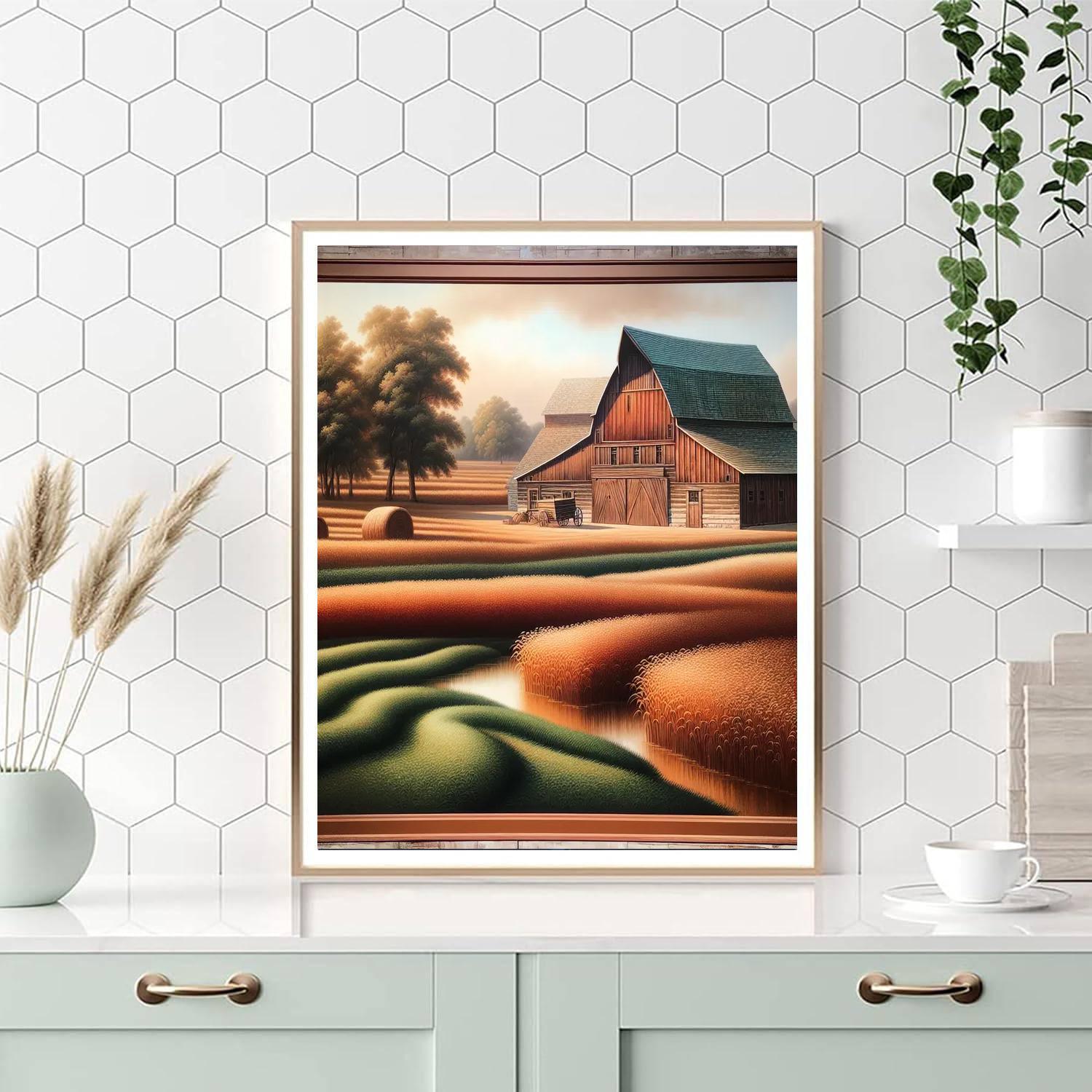 Rustic Barn Scene Paint By Numbers Kits