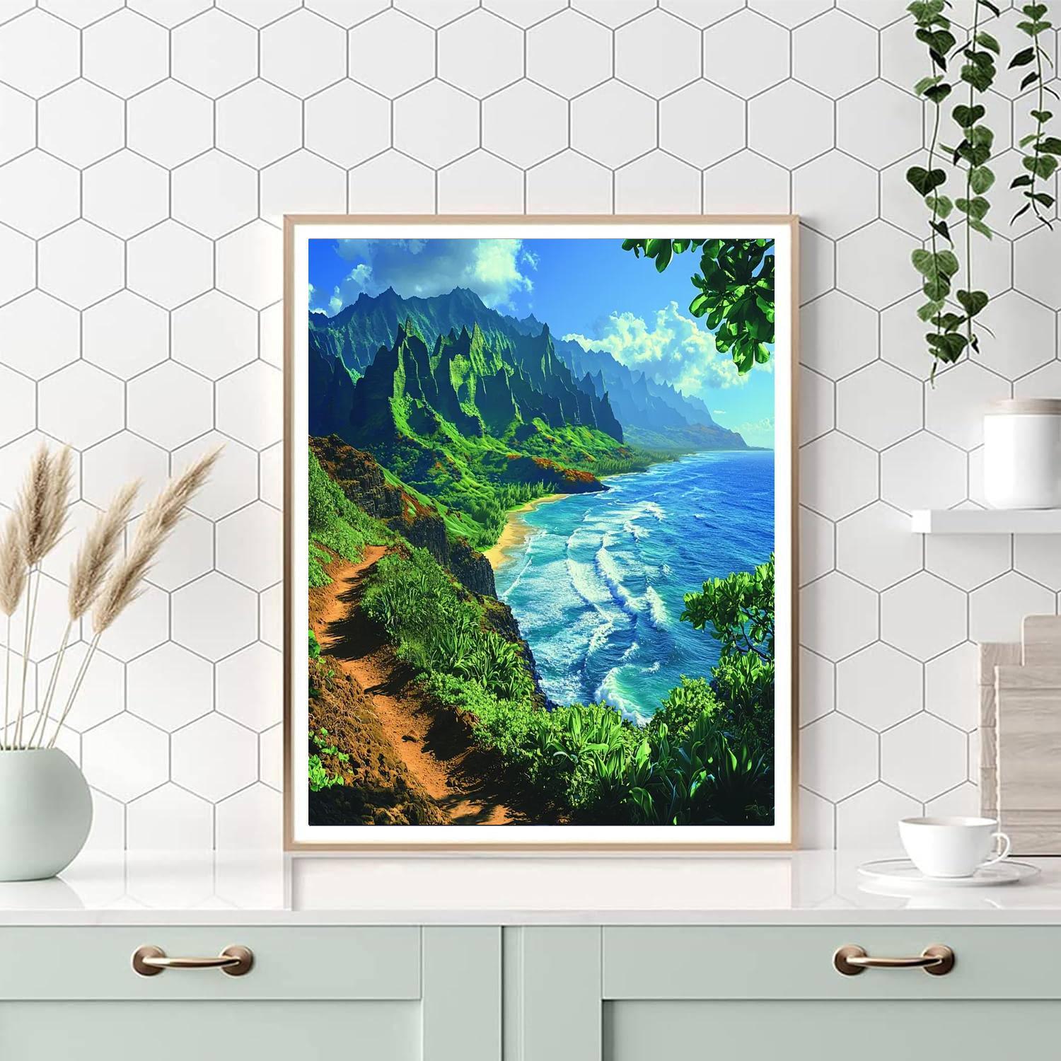 Na Pali Coast Hike Painting Number Kit