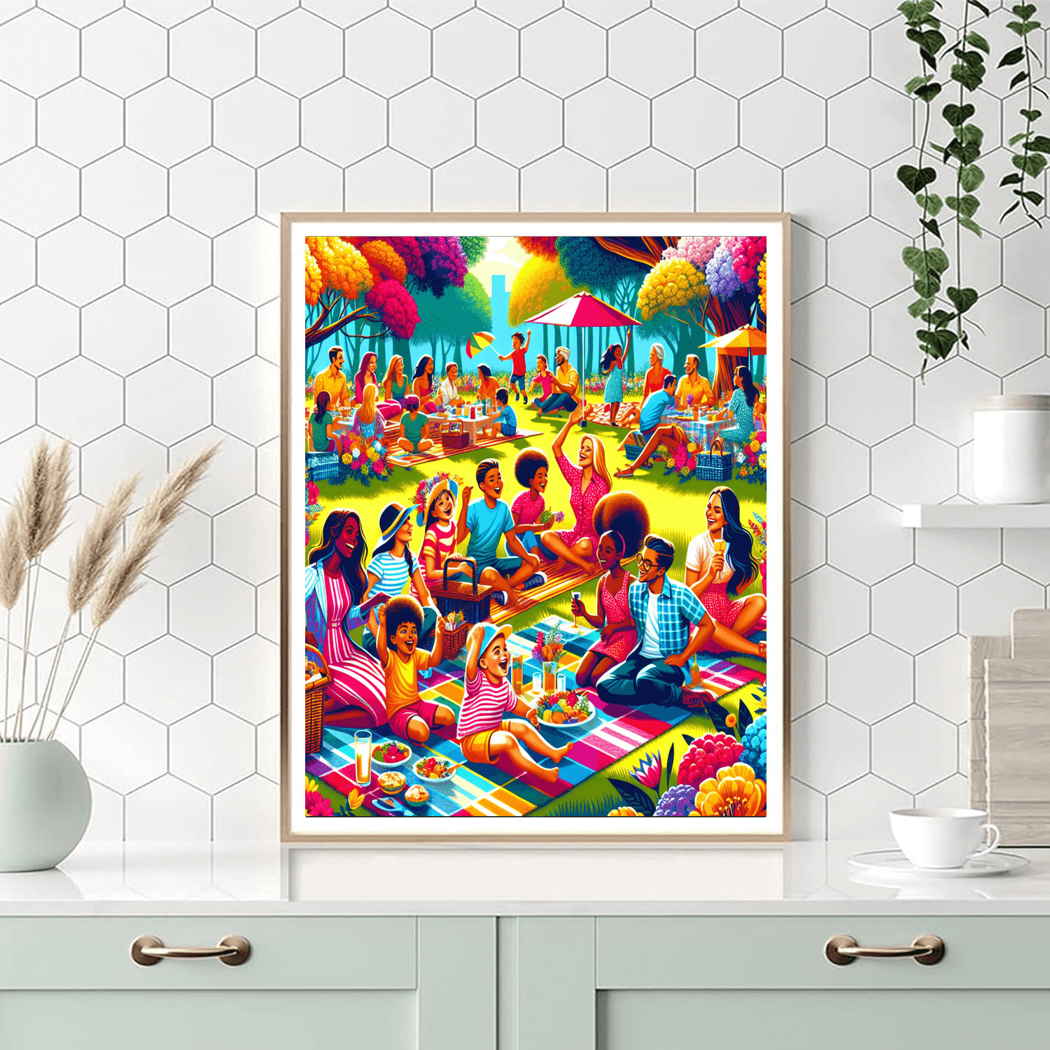 Cheerful Picnic In The Park Painting By Numbers Kit