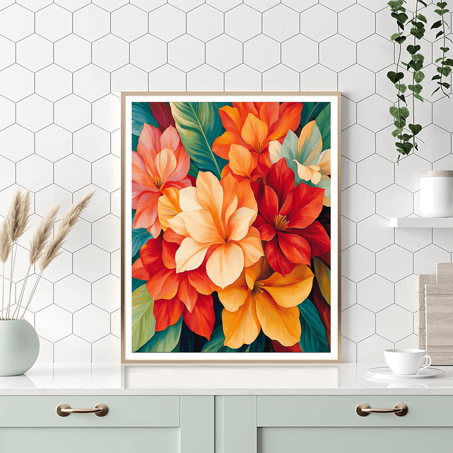 Georgia O'Keeffe Inspired Energetic Flora  Paint By Numbers Art