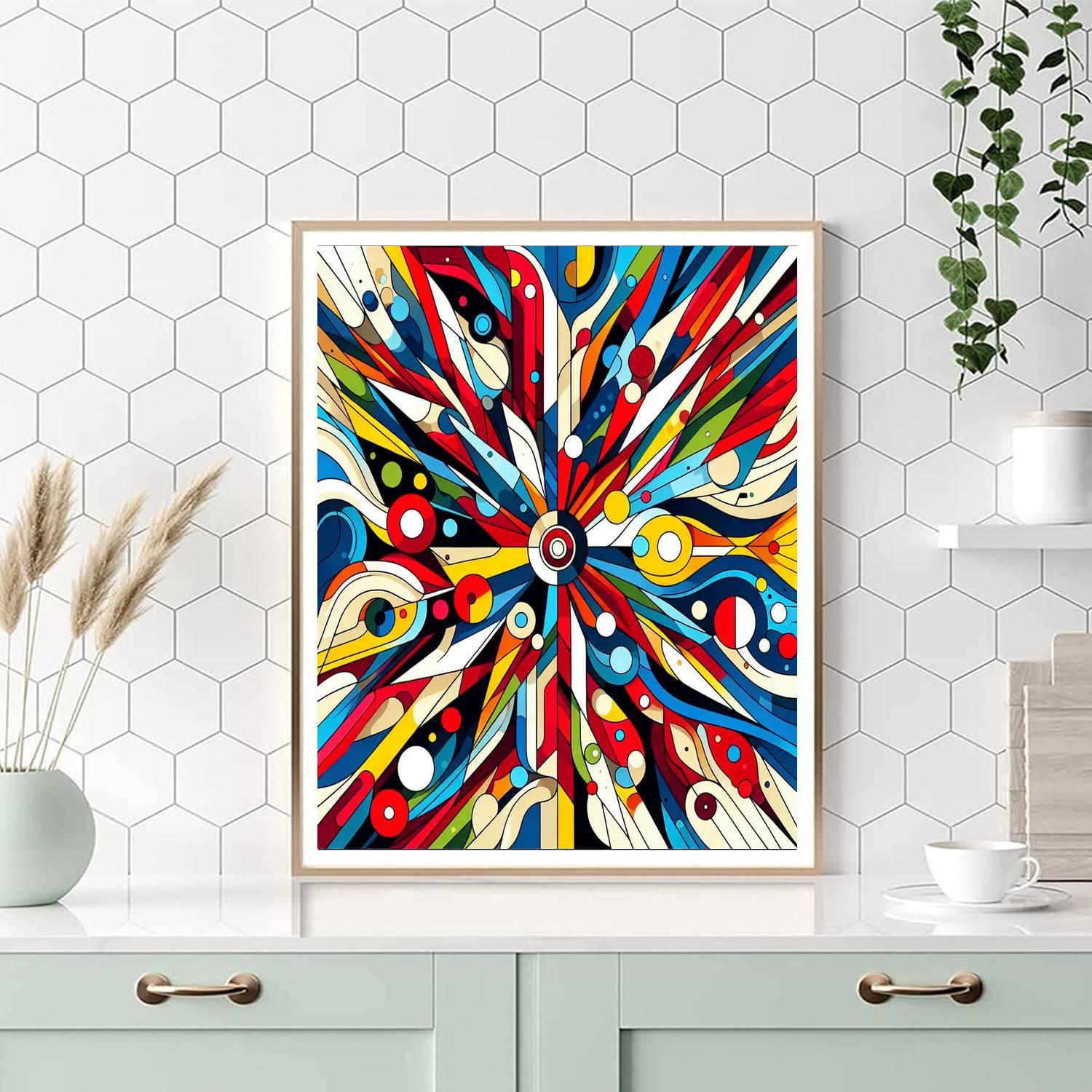 Rainbow Kaleidoscope Number Painting