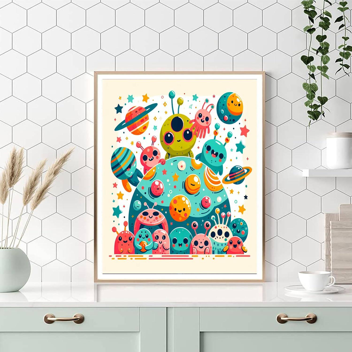 Outer Space Critters Painting By Numbers Kit