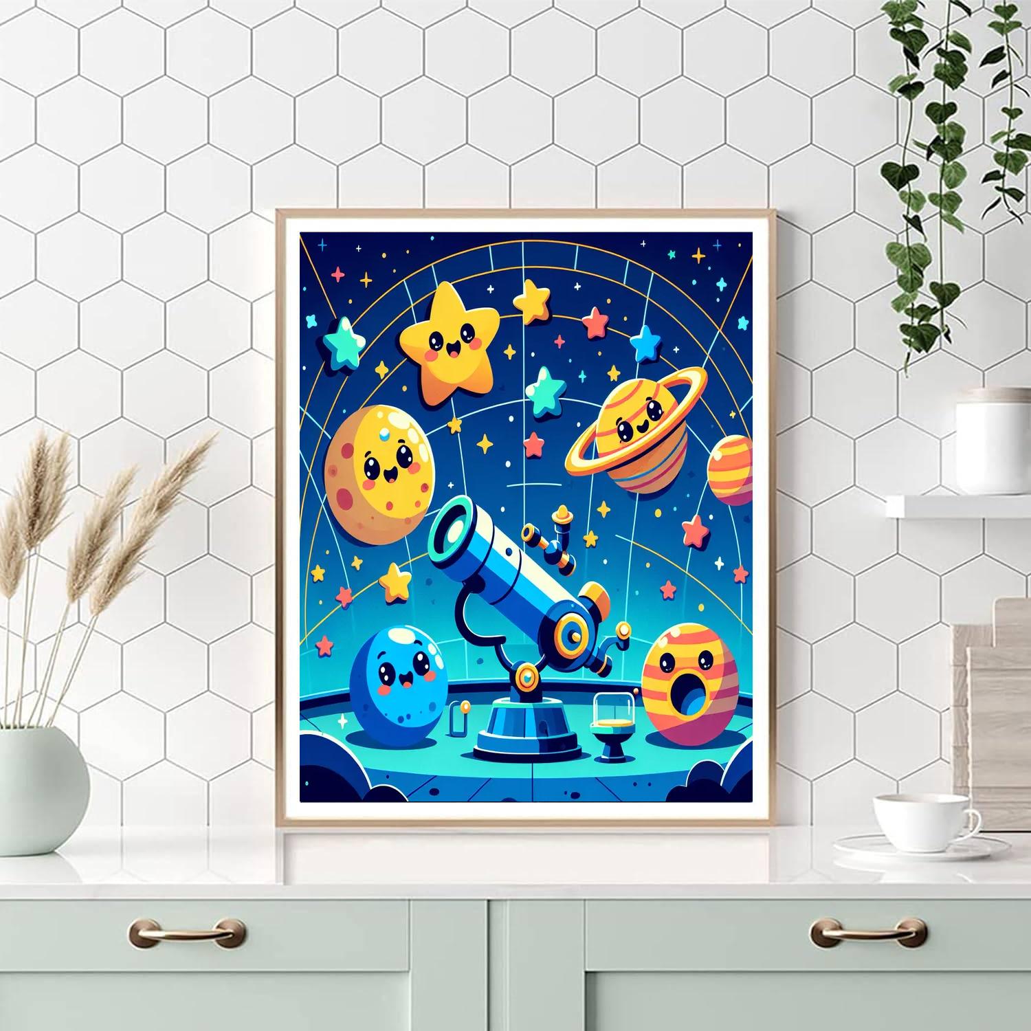 Playful Planetarium Paint By Numbers Art