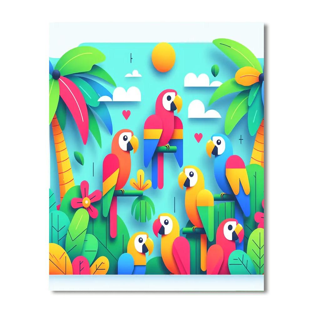 Parrot Paradise Party Paint By Numbers