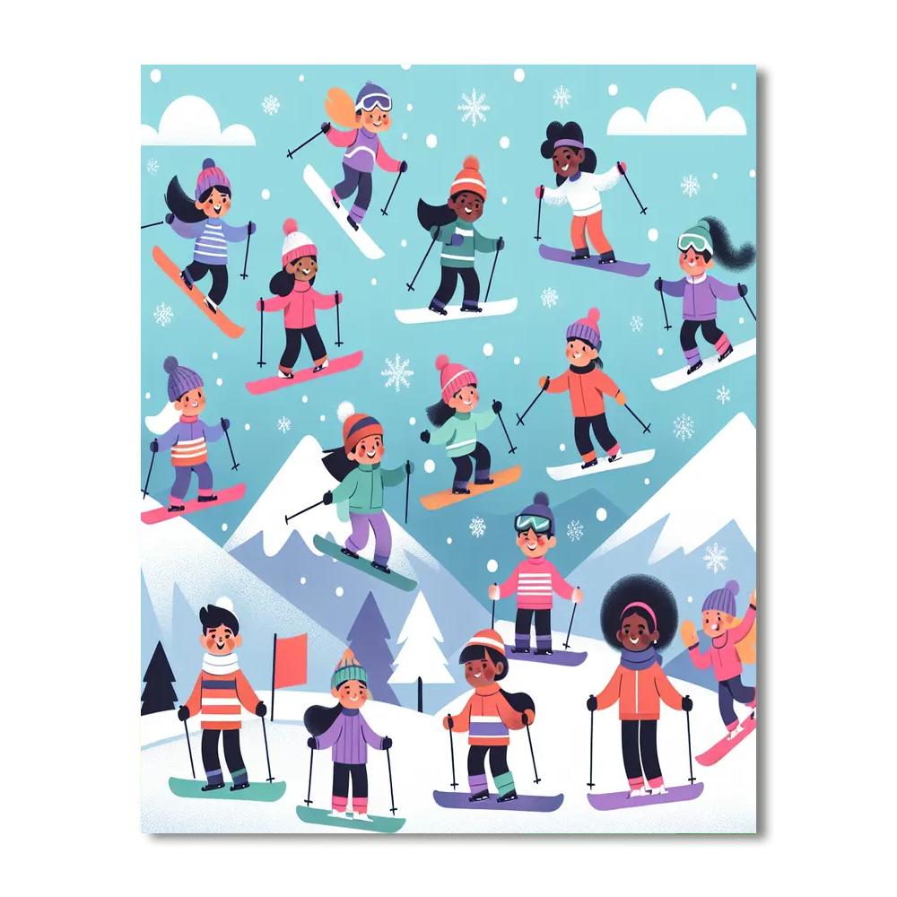 Winter Sports Spectacular Painting By Numbers Kit