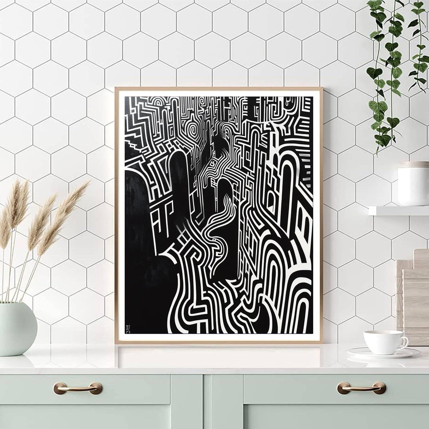 M.C. Escher Inspired Interwoven Realities  Numbered Painting Kits