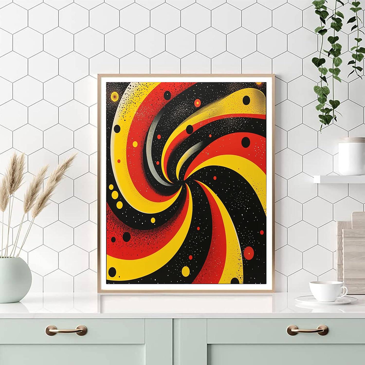 Yayoi Kusama Inspired Cosmic Spirals  Paint By Numbers