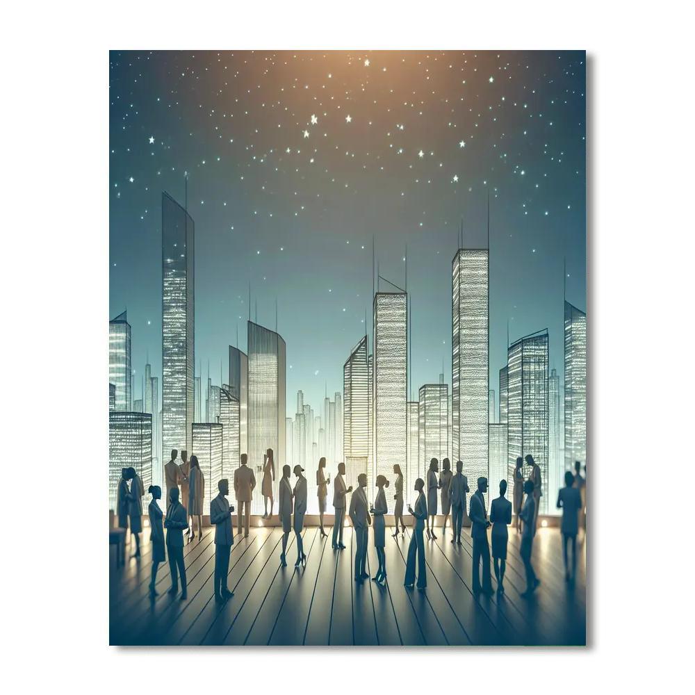 Chic Rooftop Soiree DIY Paint By Numbers