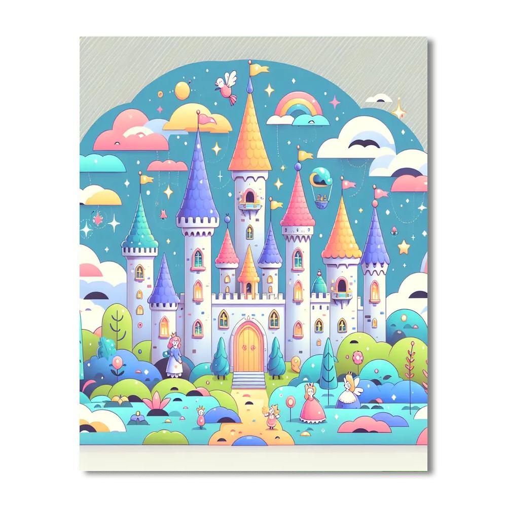 Fairytale Castles Number Painting