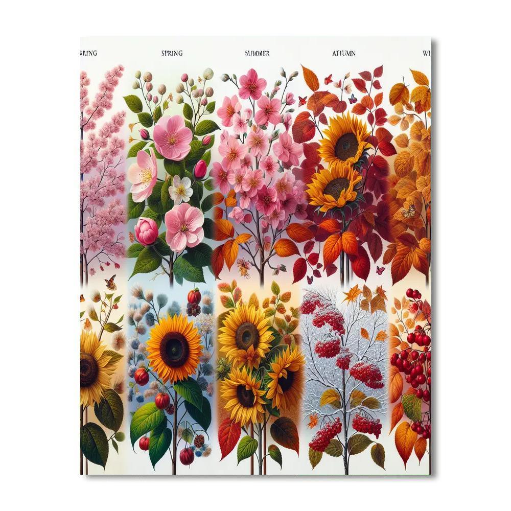 Seasonal Blossoms DIY Paint By Numbers