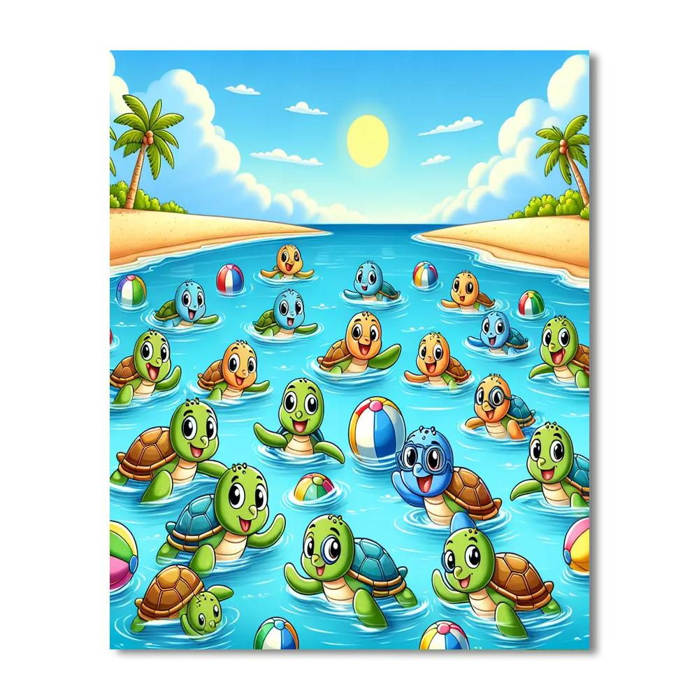 Happy Turtles Numbered Painting Kits